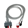 3-Lead ECG wires, Snap, Adu/Paed, TPU, AHA