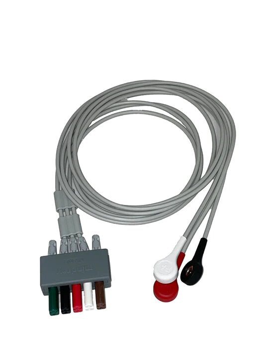 3-Lead ECG wires, Snap, Adu/Paed, TPU, AHA