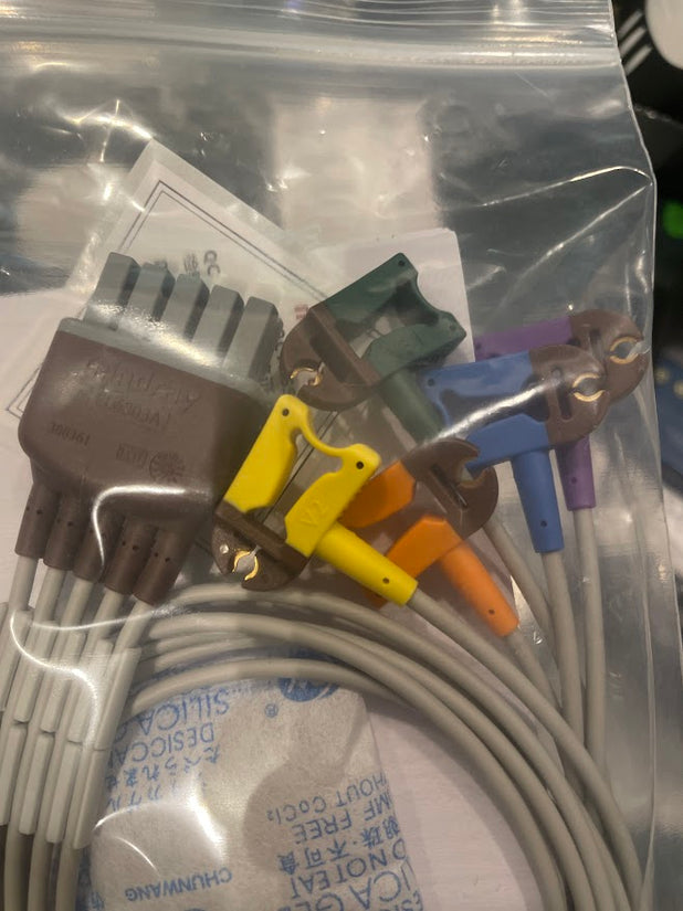 12-Lead ECG Limb Wires, Clip, Adu, Gray, TPU, AHA